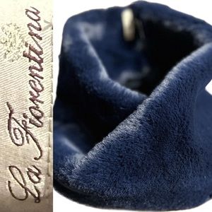 La Fiorentina Faux Fur Infinity Scarf — NAVY